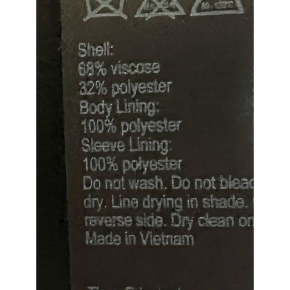 Allsaints Open Front Tailored Boyfriend Fit Blazer Jacket Preppy Twee Black 2 - Picture 6 of 7